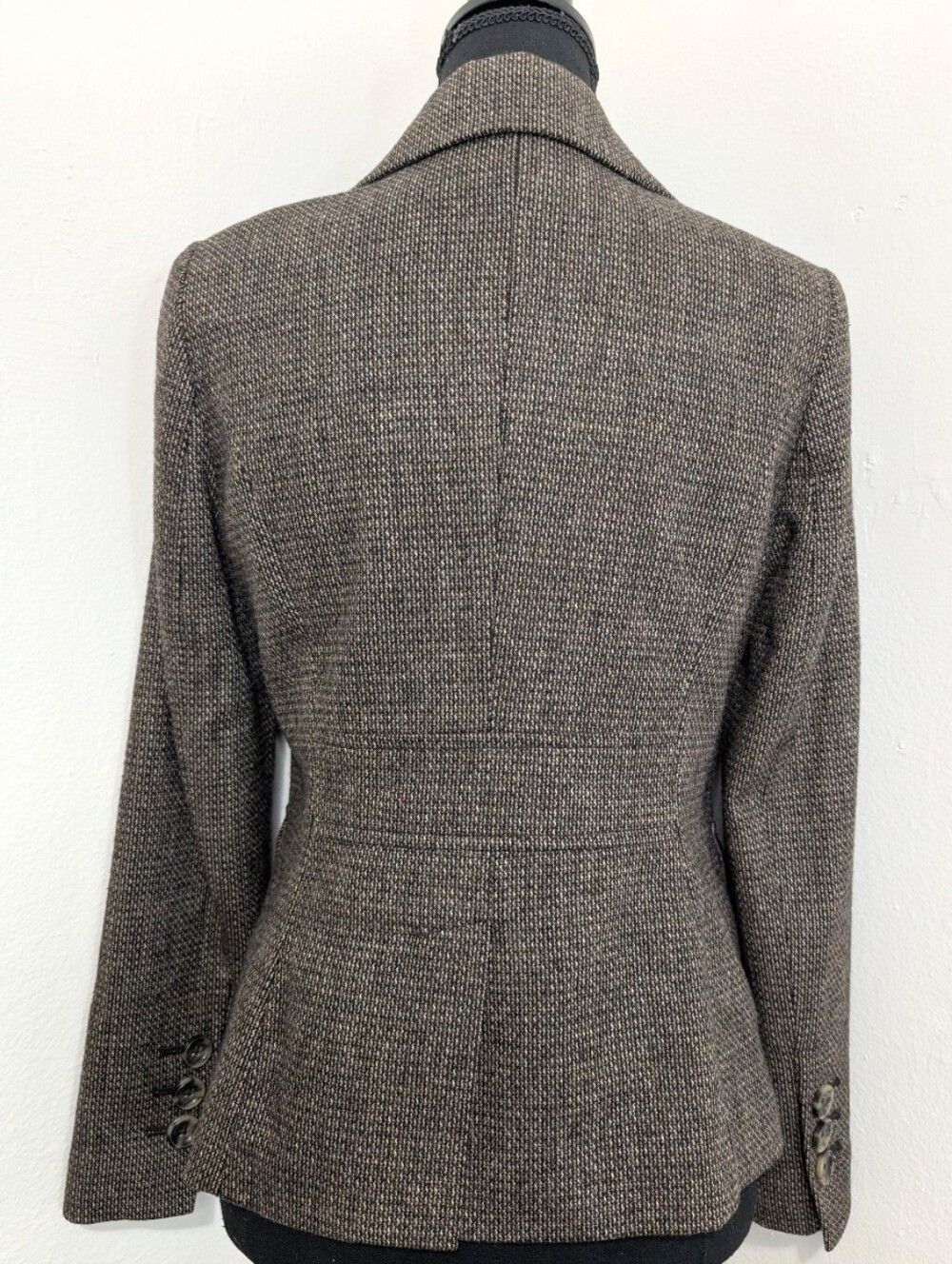 Eddie Bauer Y2K 90s Dark Academia Preppy Neutral Cozycore Blazer Jacket 2P - Picture 5 of 11